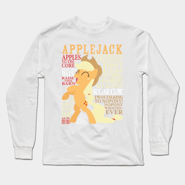 Many Words of Applejack Long Sleeve T-Shirt by ColeDonnerstag